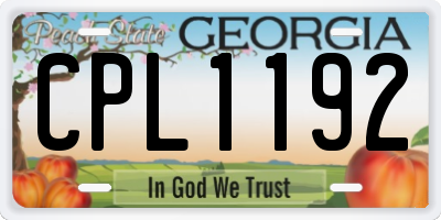 GA license plate CPL1192