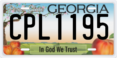 GA license plate CPL1195
