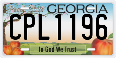 GA license plate CPL1196