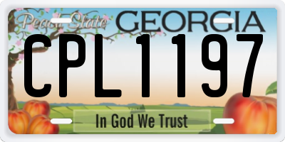 GA license plate CPL1197
