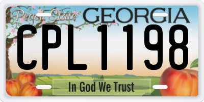 GA license plate CPL1198