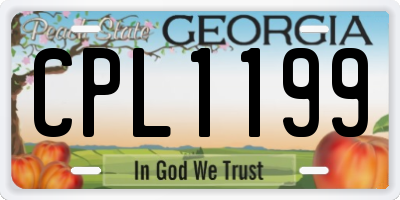 GA license plate CPL1199
