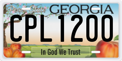 GA license plate CPL1200