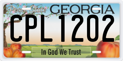 GA license plate CPL1202