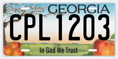 GA license plate CPL1203