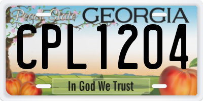 GA license plate CPL1204