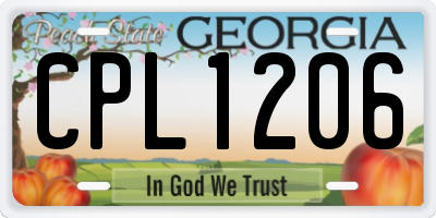 GA license plate CPL1206