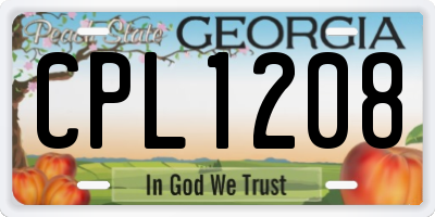 GA license plate CPL1208