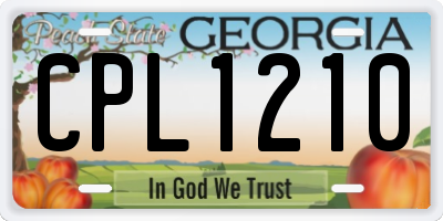 GA license plate CPL1210
