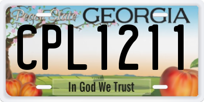 GA license plate CPL1211