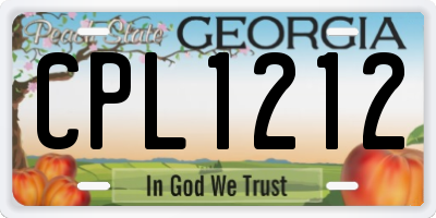 GA license plate CPL1212