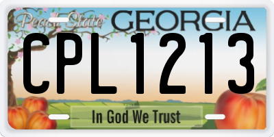 GA license plate CPL1213