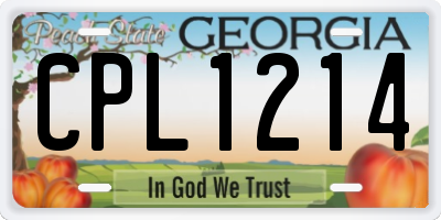 GA license plate CPL1214