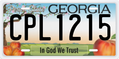 GA license plate CPL1215