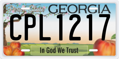 GA license plate CPL1217