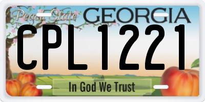 GA license plate CPL1221