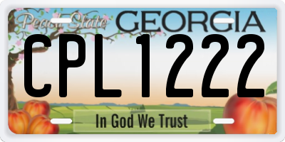 GA license plate CPL1222