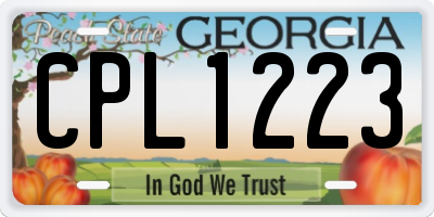GA license plate CPL1223