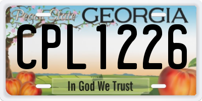 GA license plate CPL1226