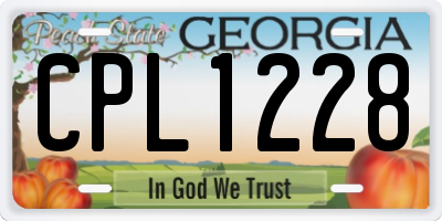 GA license plate CPL1228