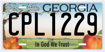 GA license plate CPL1229