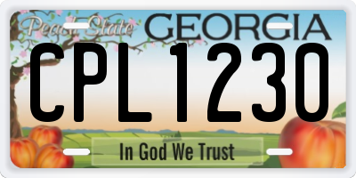 GA license plate CPL1230