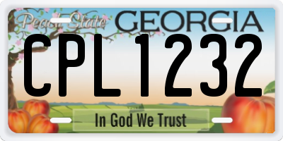 GA license plate CPL1232