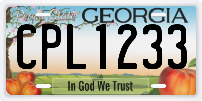 GA license plate CPL1233