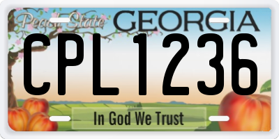 GA license plate CPL1236