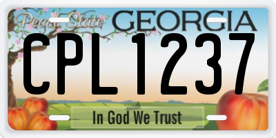 GA license plate CPL1237