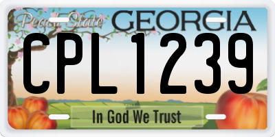 GA license plate CPL1239