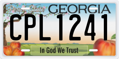 GA license plate CPL1241