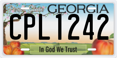 GA license plate CPL1242