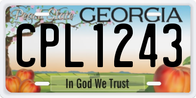 GA license plate CPL1243