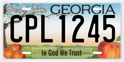 GA license plate CPL1245