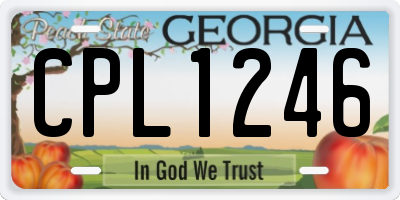 GA license plate CPL1246