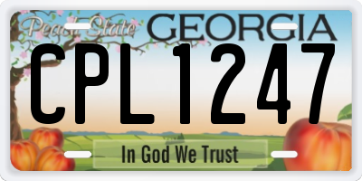 GA license plate CPL1247