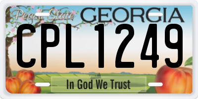 GA license plate CPL1249