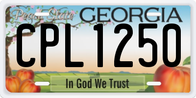GA license plate CPL1250