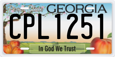 GA license plate CPL1251
