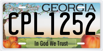 GA license plate CPL1252