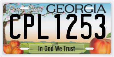 GA license plate CPL1253