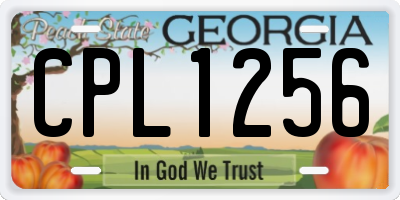 GA license plate CPL1256