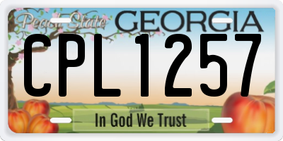 GA license plate CPL1257
