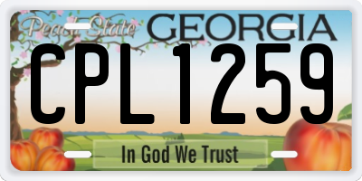 GA license plate CPL1259