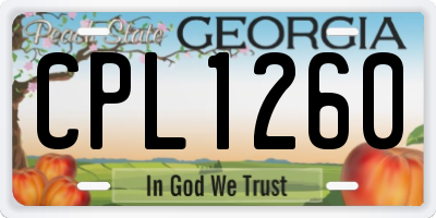 GA license plate CPL1260