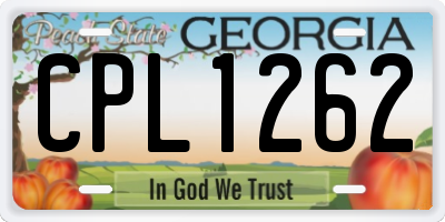 GA license plate CPL1262