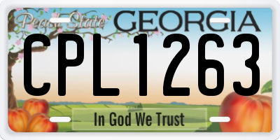 GA license plate CPL1263