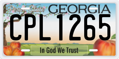 GA license plate CPL1265