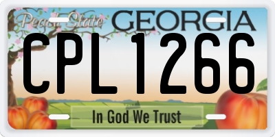 GA license plate CPL1266